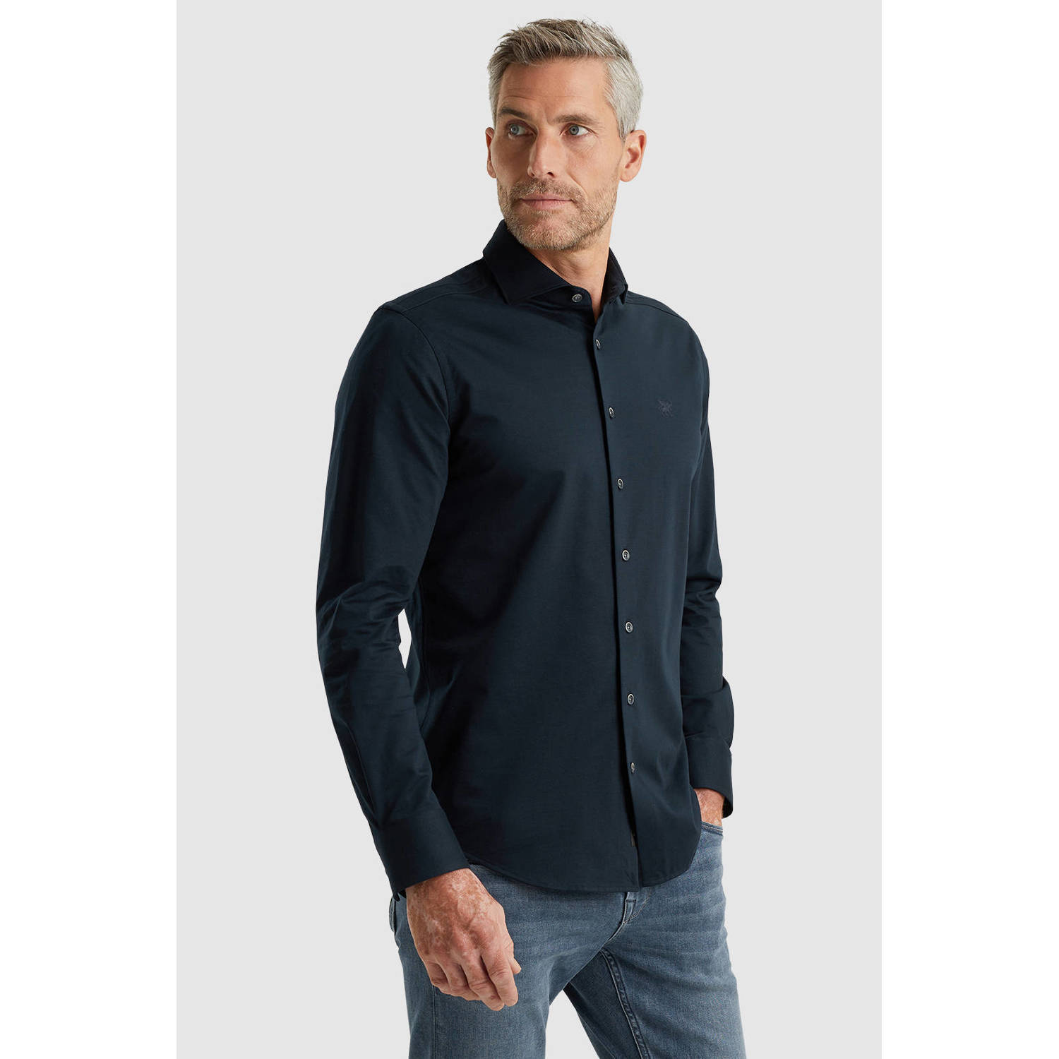 Vanguard slim fit overhemd donkerblauw