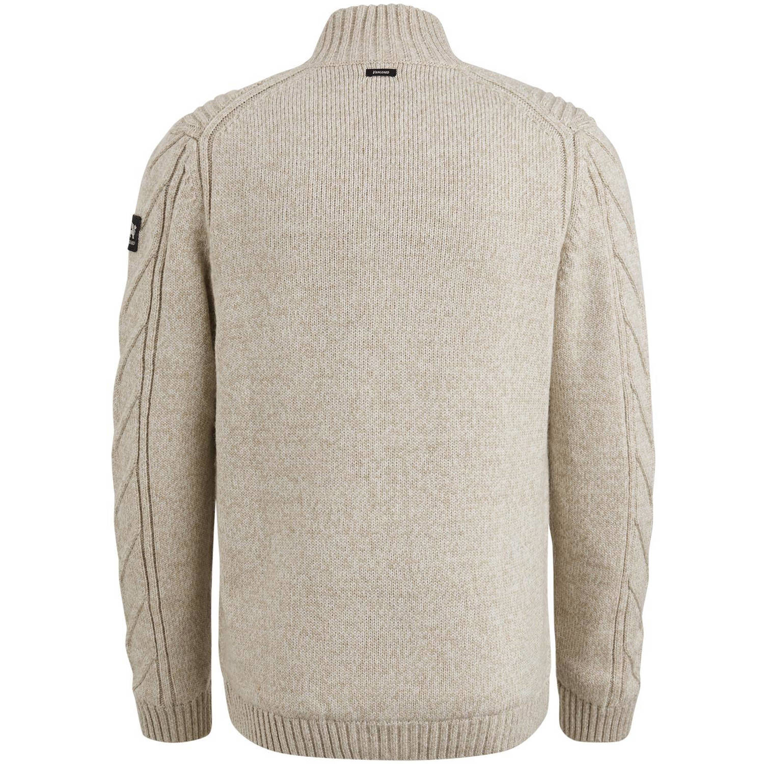 Vanguard gevoerd vest met wol en ingebreid patroon beige