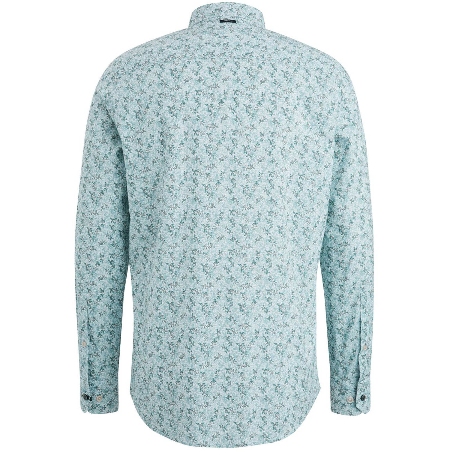 Vanguard slim fit overhemd met all over print lichtblauw