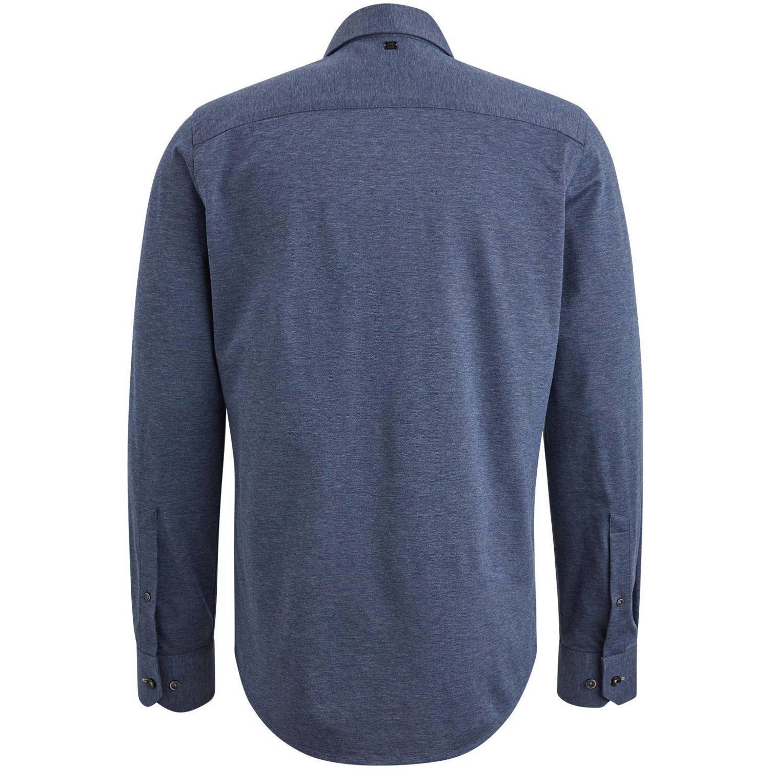 Vanguard gemêleerd slim fit overhemd donkerblauw
