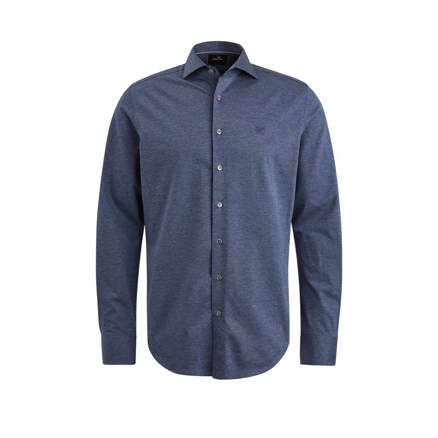 Vanguard gemêleerd slim fit overhemd donkerblauw