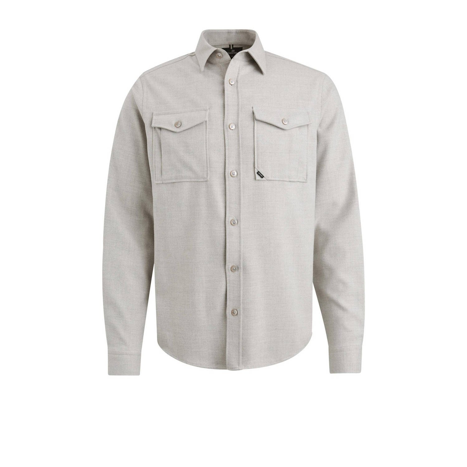 Vanguard Melange Twill Lange Mouw Shirt Blue Heren