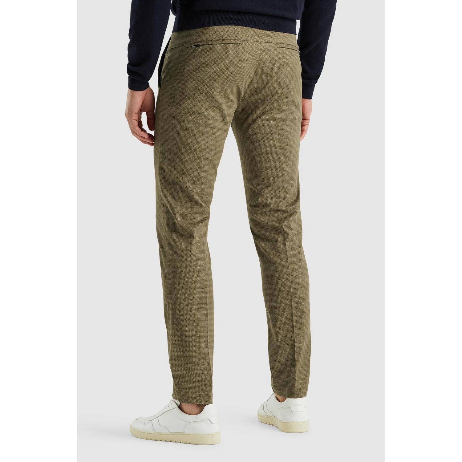 Vanguard slim fit chino V12 met all over print bruin
