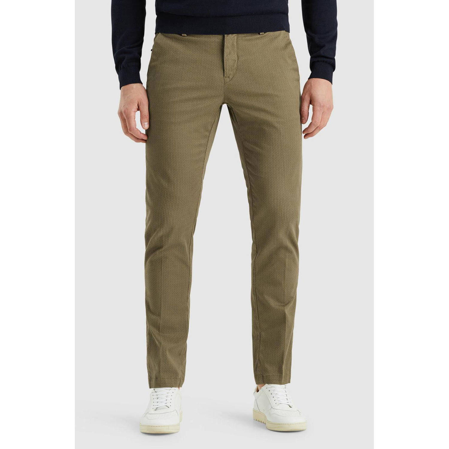 Vanguard slim fit chino V12 met all over print bruin
