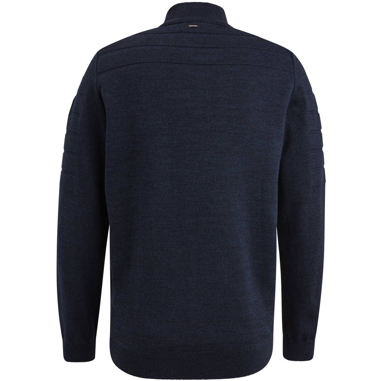 Vanguard vest met ingebreid patroon donkerblauw