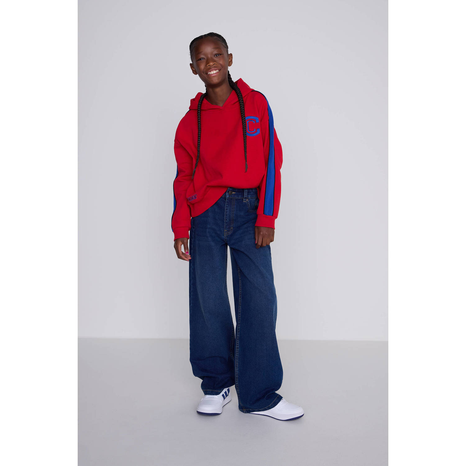 Coolcat Wide Leg Jeans Dominique Donker Blauw