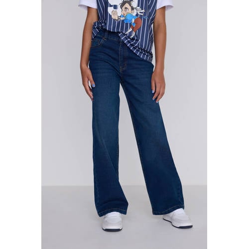 Coolcat Wide Leg Jeans Dominique Donker Blauw afbeelding