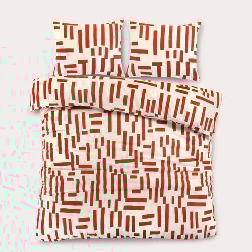 NOUS Living katoenen dekbedovertrek 2-persoons (200x220 cm) - Roest