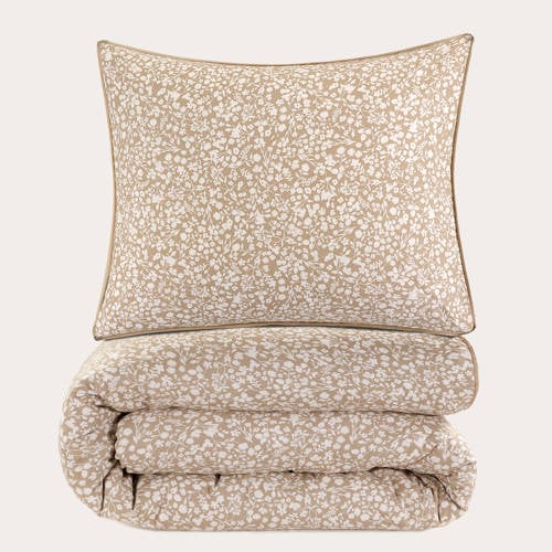 NOUS Living katoenen dekbedovertrek 1-persoons (140x220 cm) - Beige