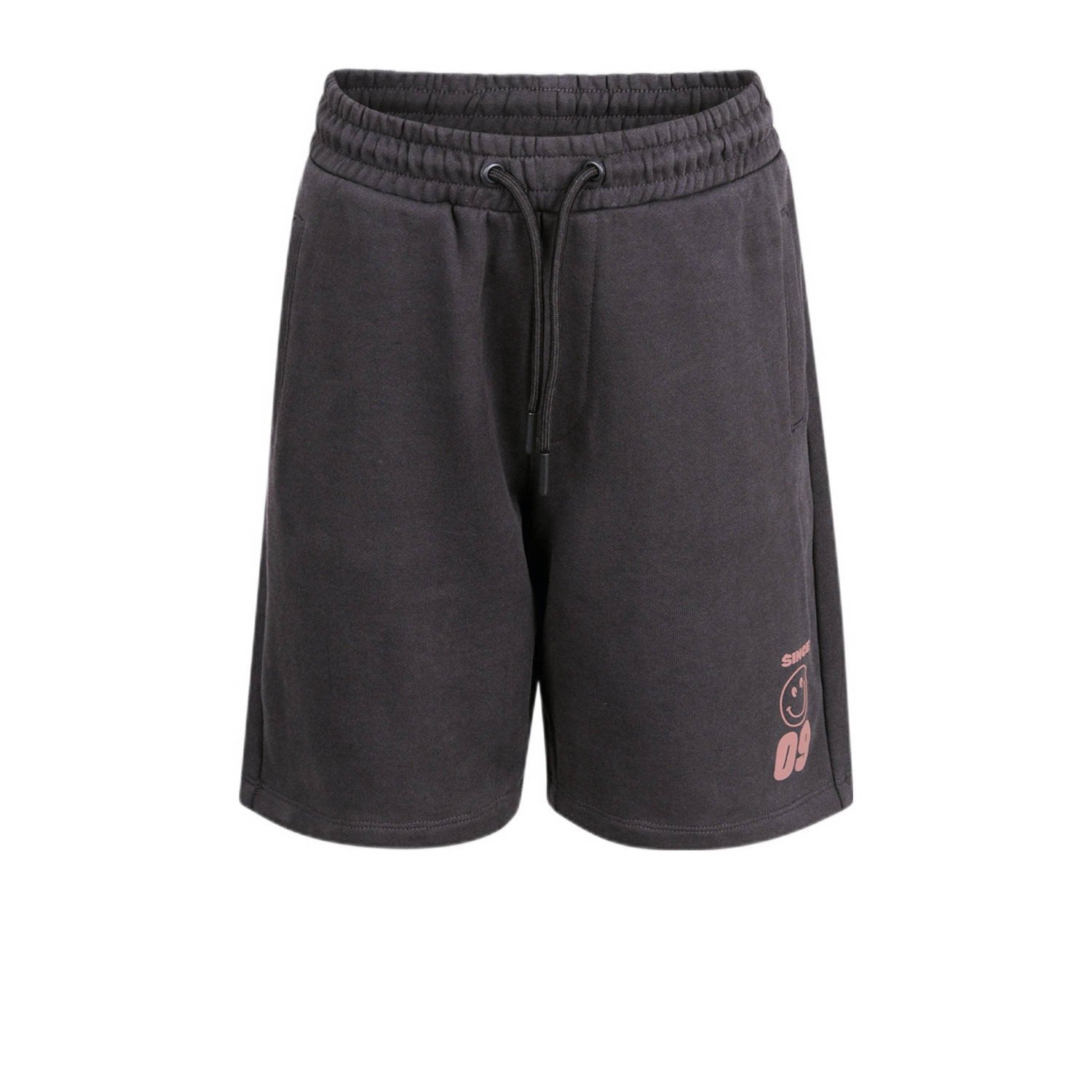 Shoeby regular fit sweatshort antraciet Korte broek Grijs Jongens Katoen 158 164