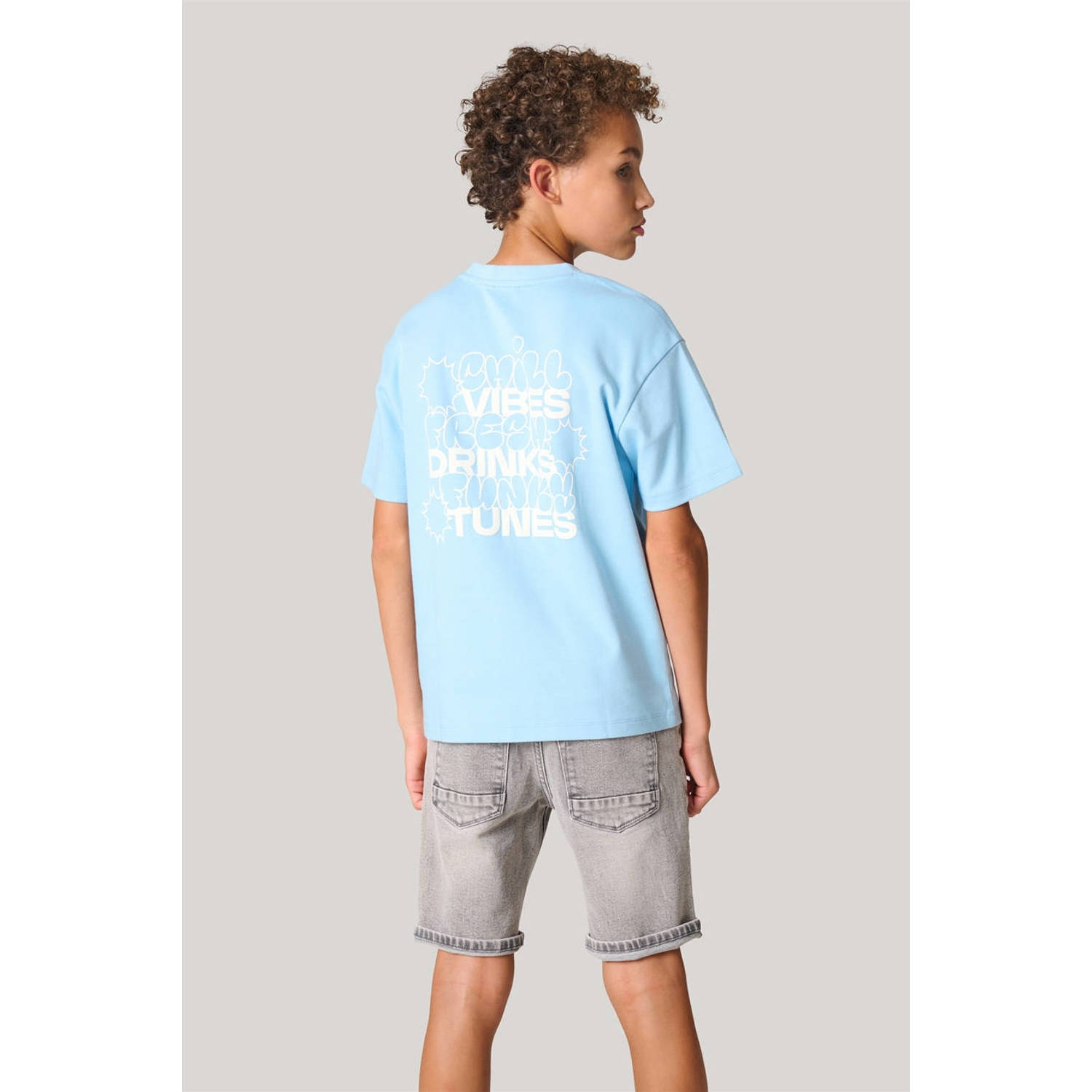 Shoeby T-shirt met backprint lichtblauw