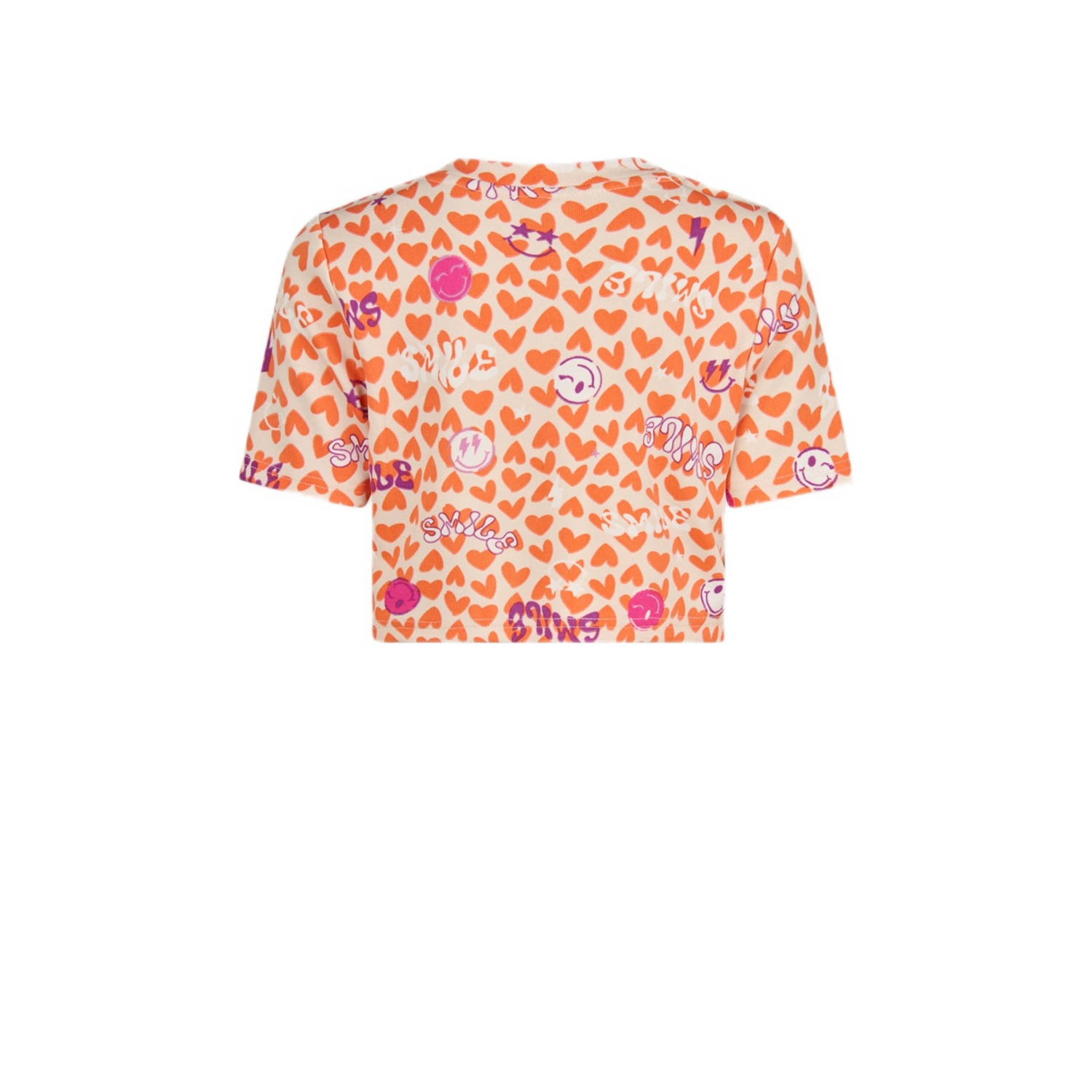 Shoeby crop top met all over print oranje roze