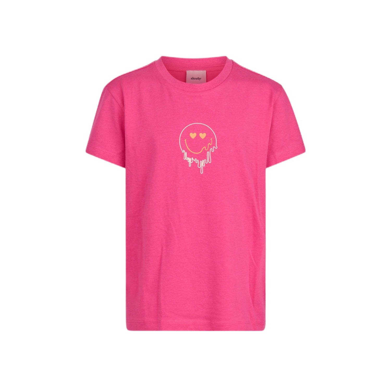 Shoeby T-shirt met backprint roze Meisjes Katoen Ronde hals Backprint 158 164