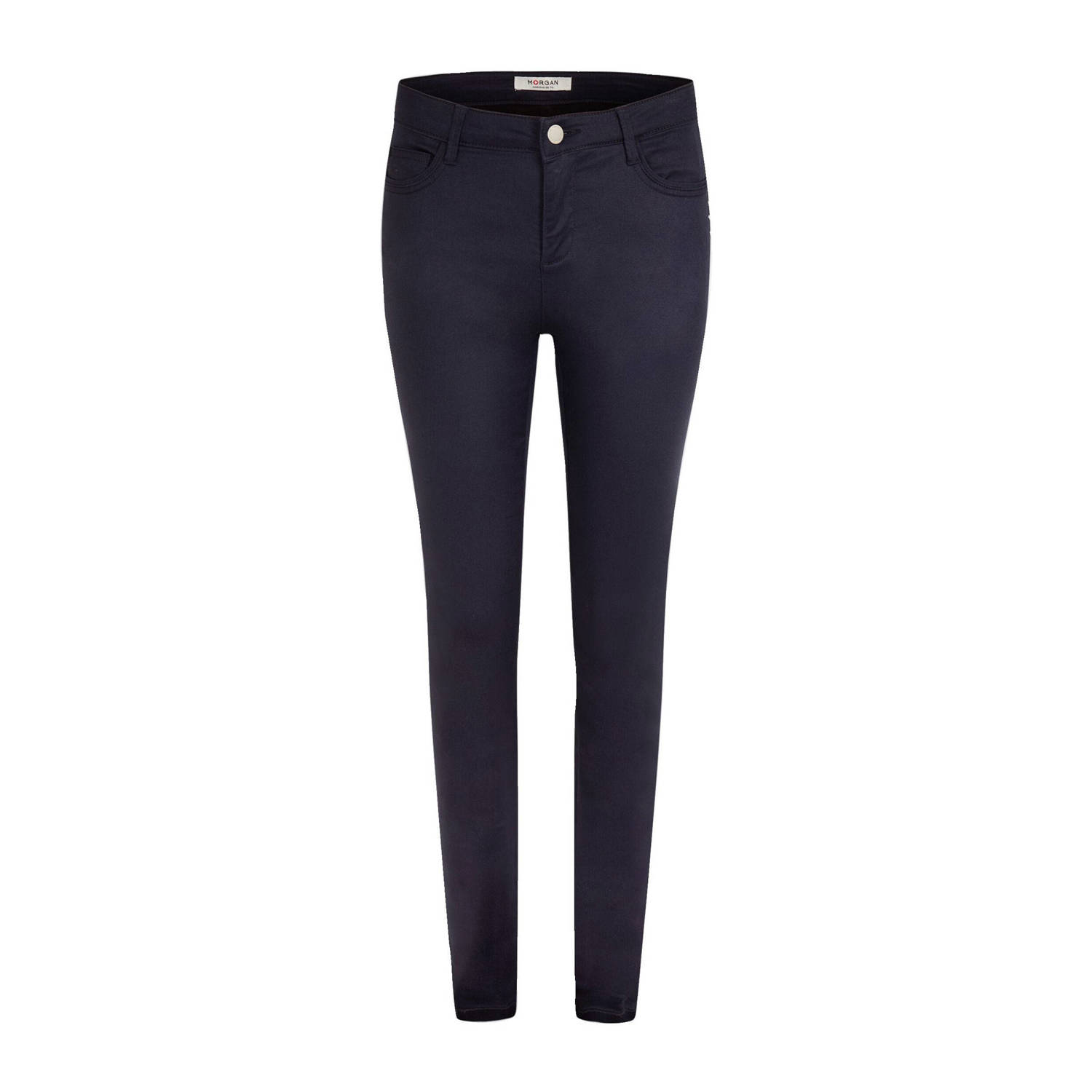 Morgan coated skinny broek marine