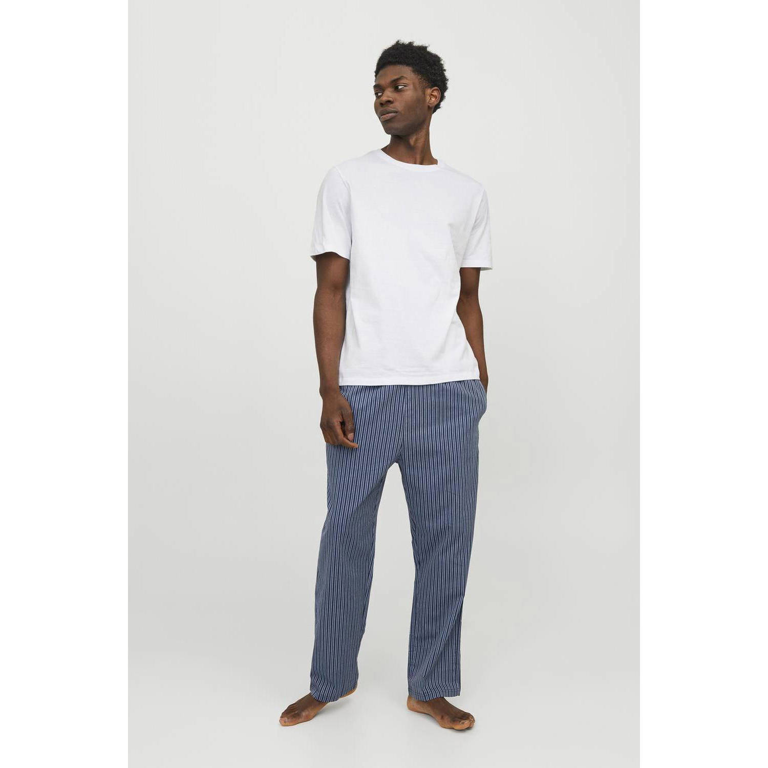 JACK & JONES pyjama JACBASIC wit blauw