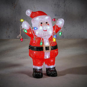 Kerstman acryl IP44 50 led timer - l22xb14,5xh35cm