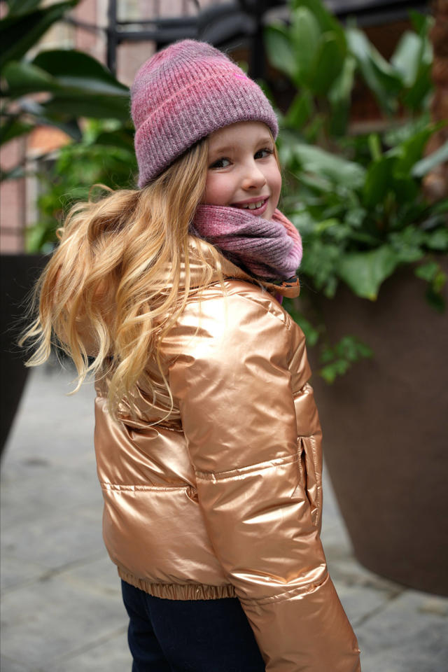 Betty Reversible Winterjas met Tasje Bruin/Roze