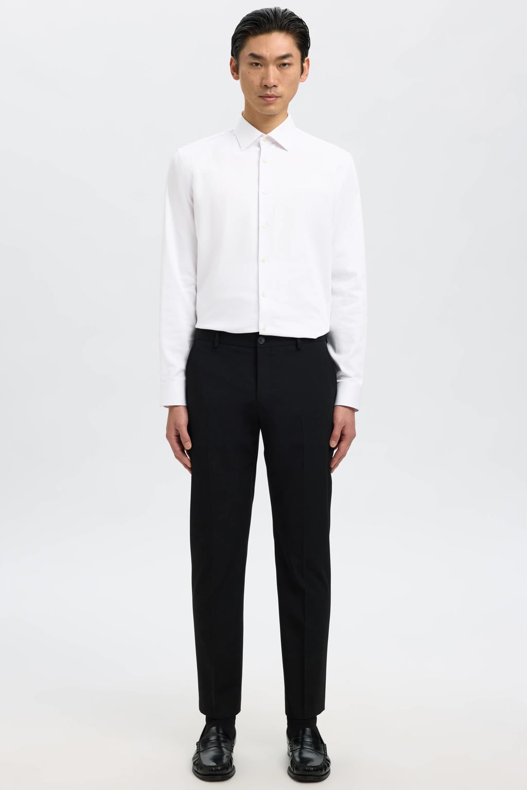 Selected slim fit overhemd met mouwlengte 7 SLHSLIM wit
