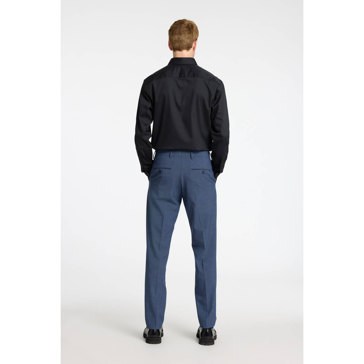 SELECTED HOMME slim fit overhemd met mouwlengte 7 SLHSLIM zwart