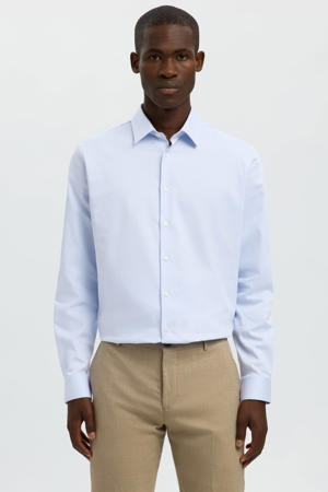 slim fit overhemd met mouwlengte 7 SLHSLIM lichtblauw