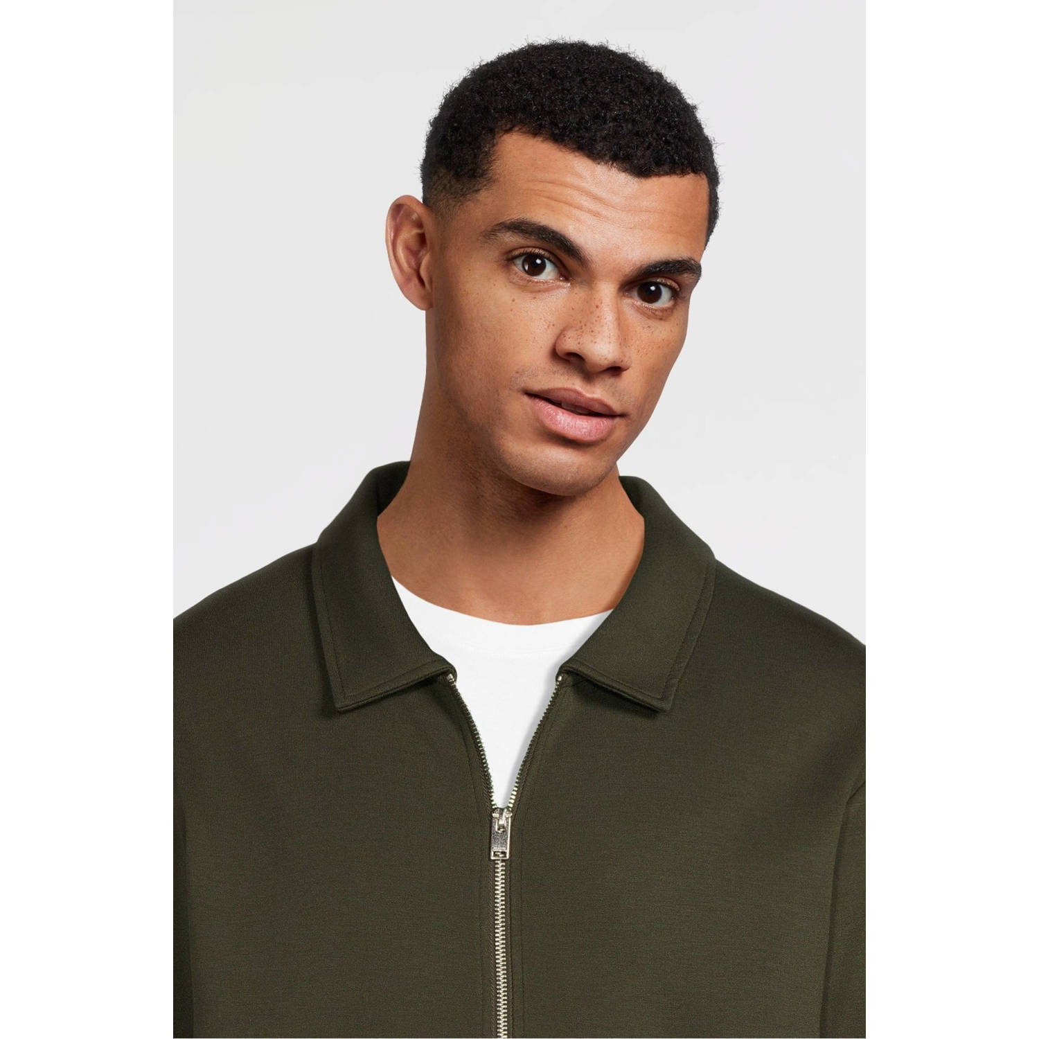 SELECTED HOMME sweatvest SLHEMANUEL donkergroen