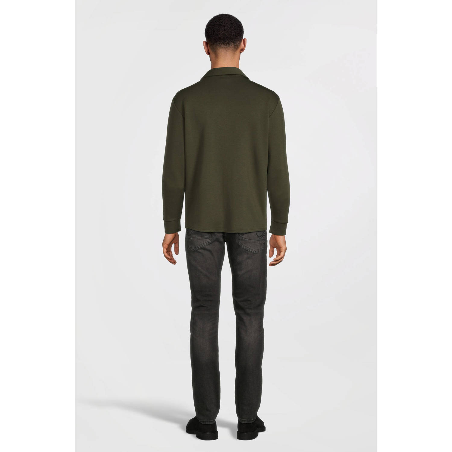 SELECTED HOMME sweatvest SLHEMANUEL donkergroen