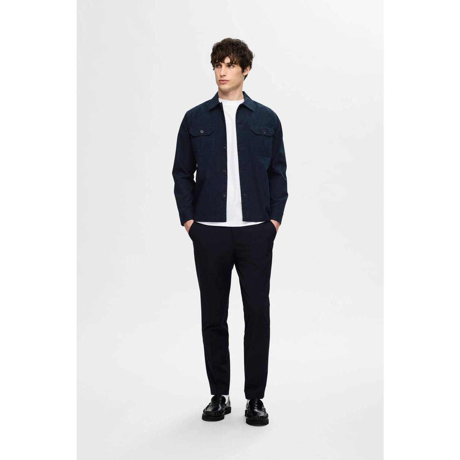 SELECTED HOMME regular fit overshirt SLH-CANVAS sky captain