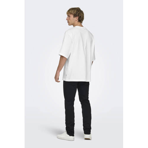 ONLY & SONS oversized T-shirt ONSMILLENIUM wit afbeelding