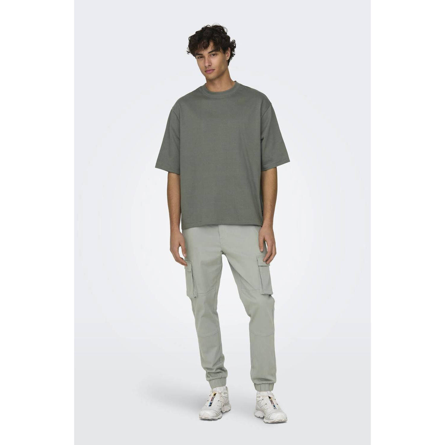ONLY & SONS oversized T-shirt ONSMILLENIUM castor gray