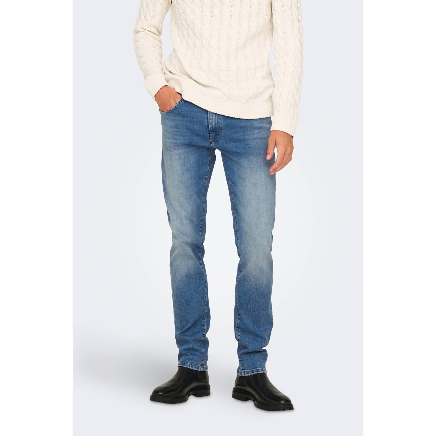 ONLY & SONS regular fit jeans ONSWEFT light medium blue denim