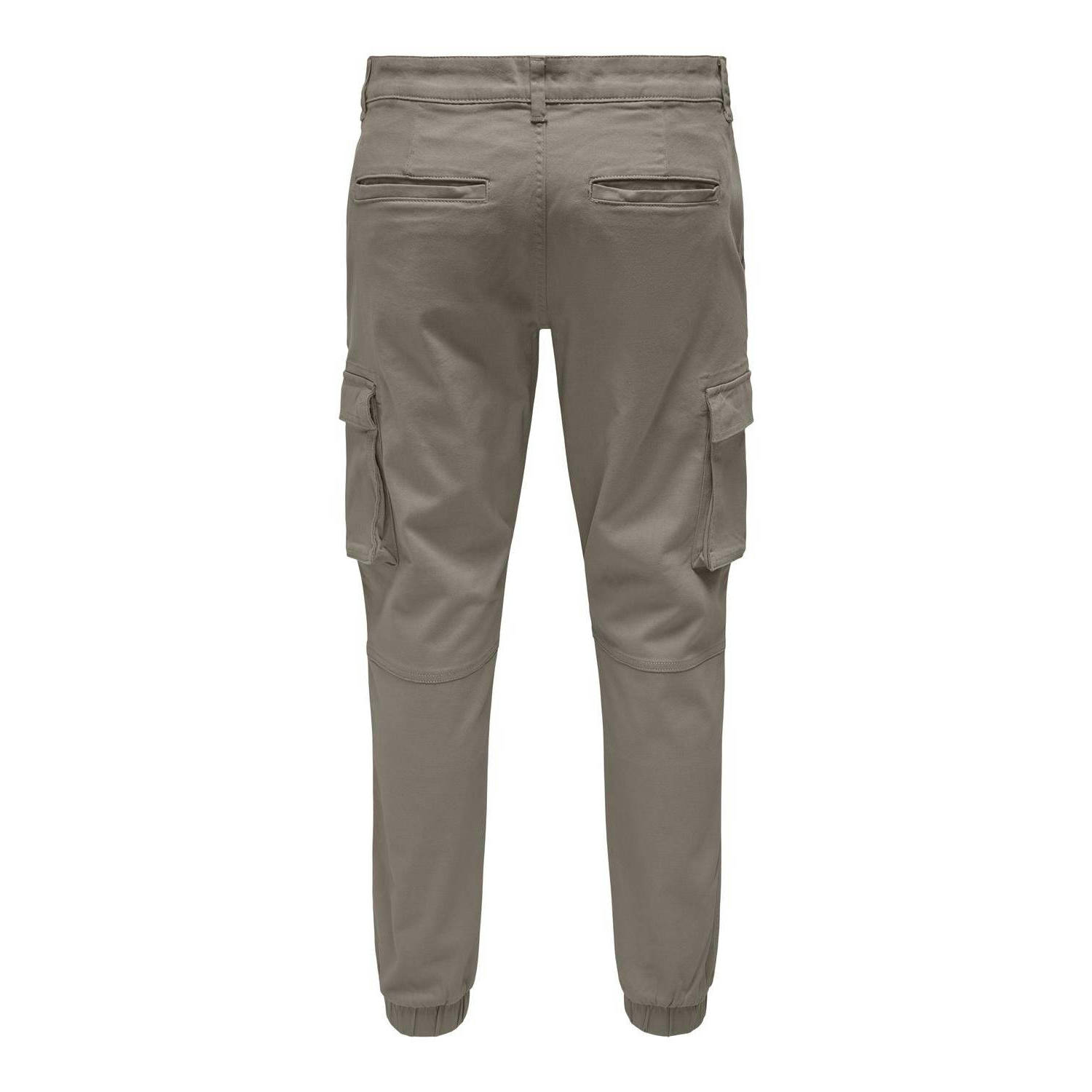 ONLY & SONS tapered fit cargo broek ONSCAM taupe