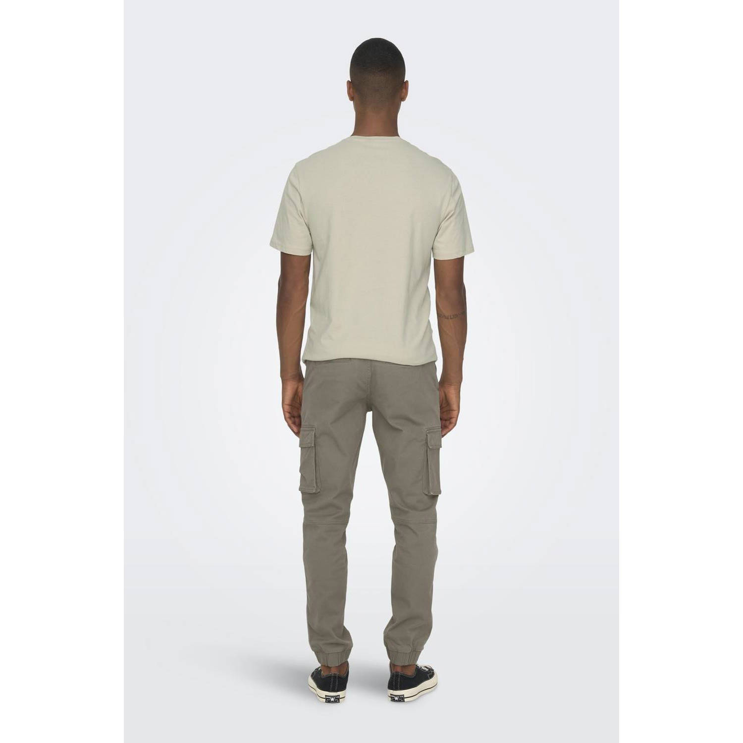 ONLY & SONS tapered fit cargo broek ONSCAM taupe