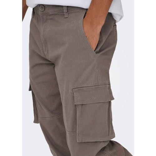 ONLY & SONS tapered fit cargo broek ONSCAM taupe afbeelding
