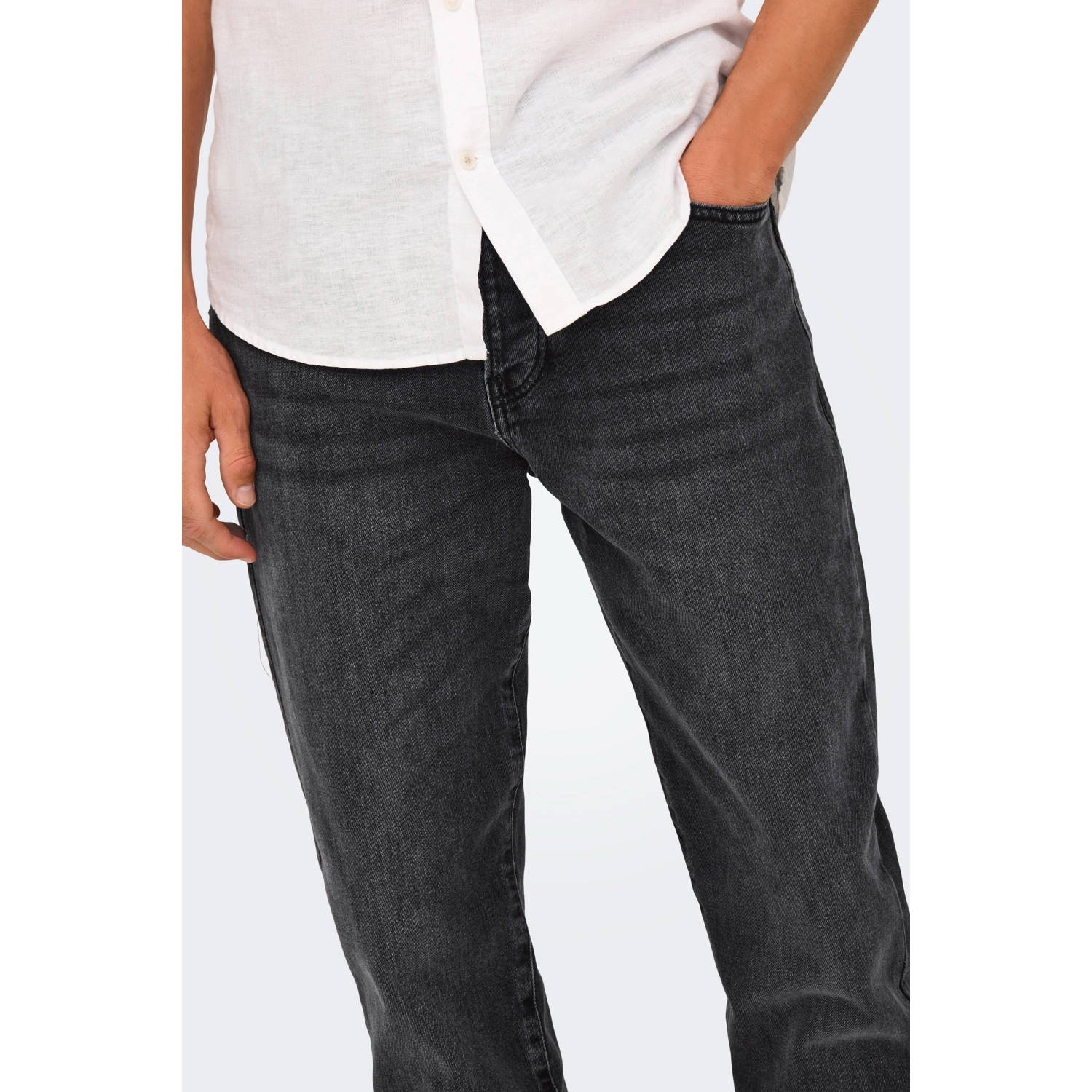 ONLY & SONS tapered fit jeans ONSYOKE TAPERED WB 7850 grijs