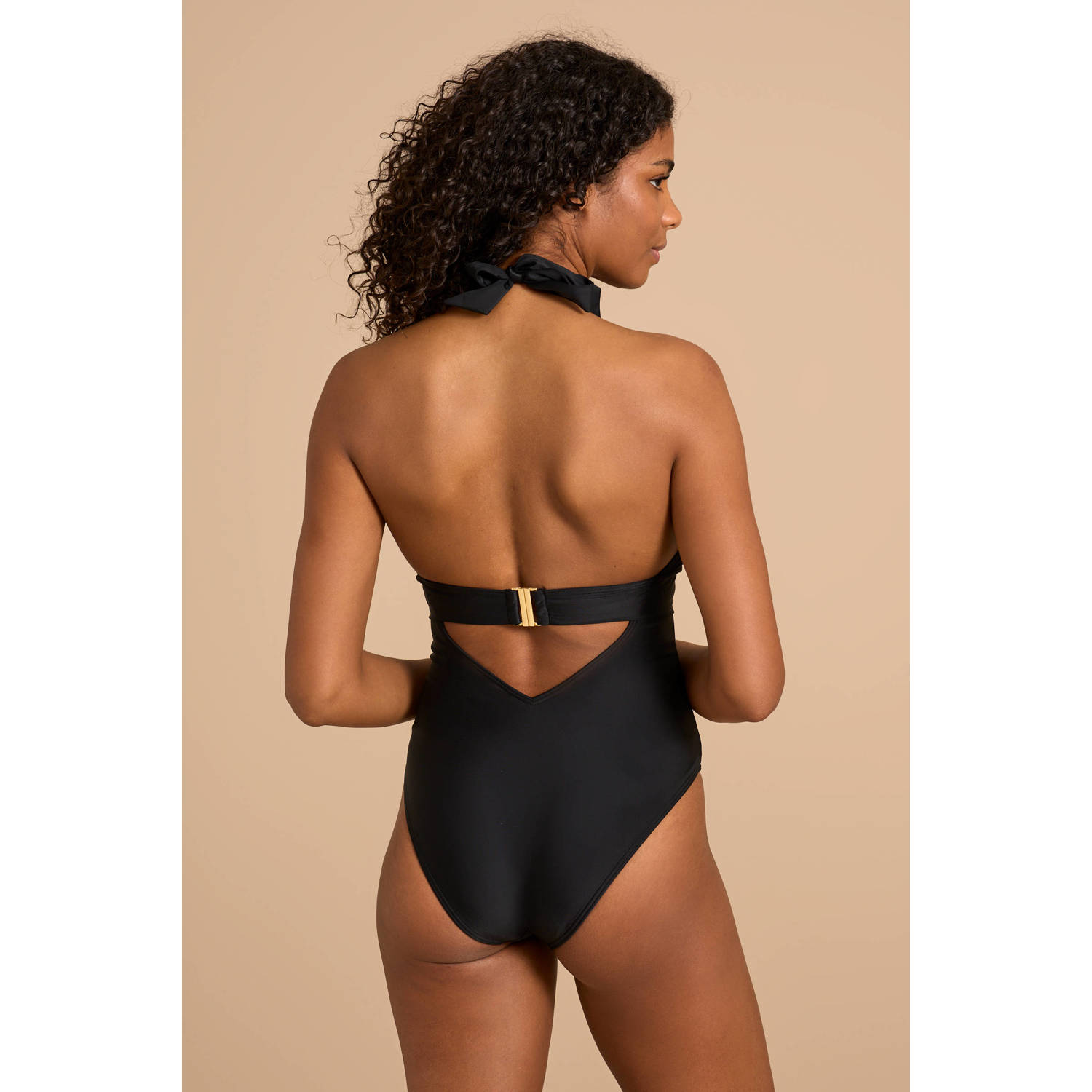 BEACHWAVE corrigerend halter badpak zwart