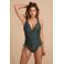 BEACHWAVE corrigerend badpak met beugel groen/zwart