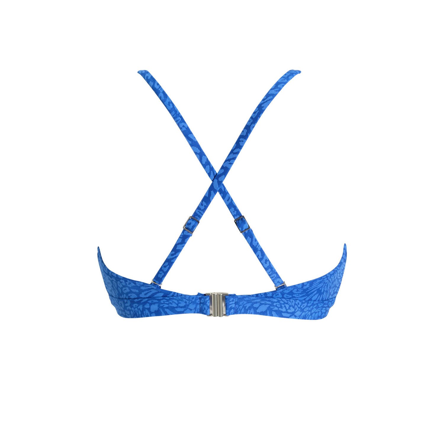 BEACHWAVE voorgevormde crop bikinitop blauw