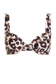 thumbnail: BEACHWAVE voorgevormde beugel bikinitop bruin/zwart/beige