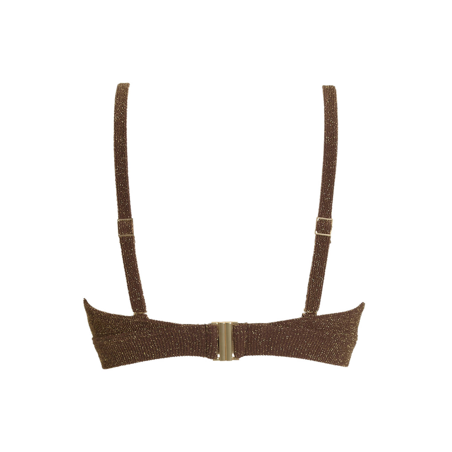 BEACHWAVE voorgevormde beugel bikinitop met lurex bruin