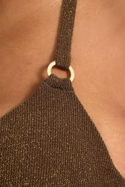 thumbnail: BEACHWAVE voorgevormde beugel bikinitop met lurex bruin
