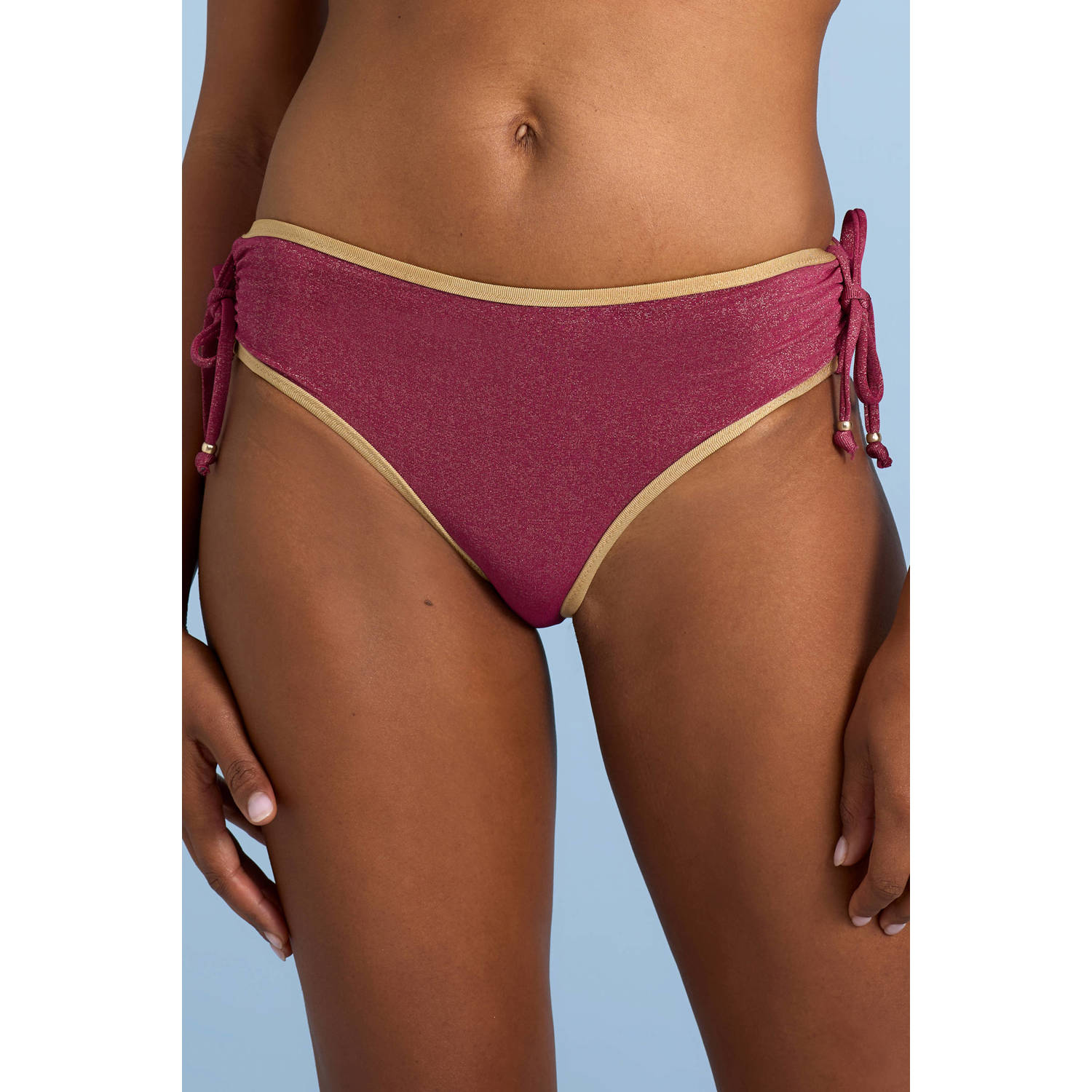 BEACHWAVE bikinibroekje met lurex donkerroze
