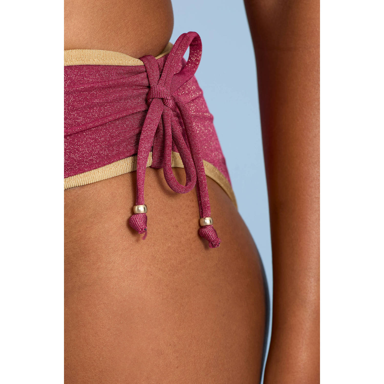 BEACHWAVE bikinibroekje met lurex donkerroze