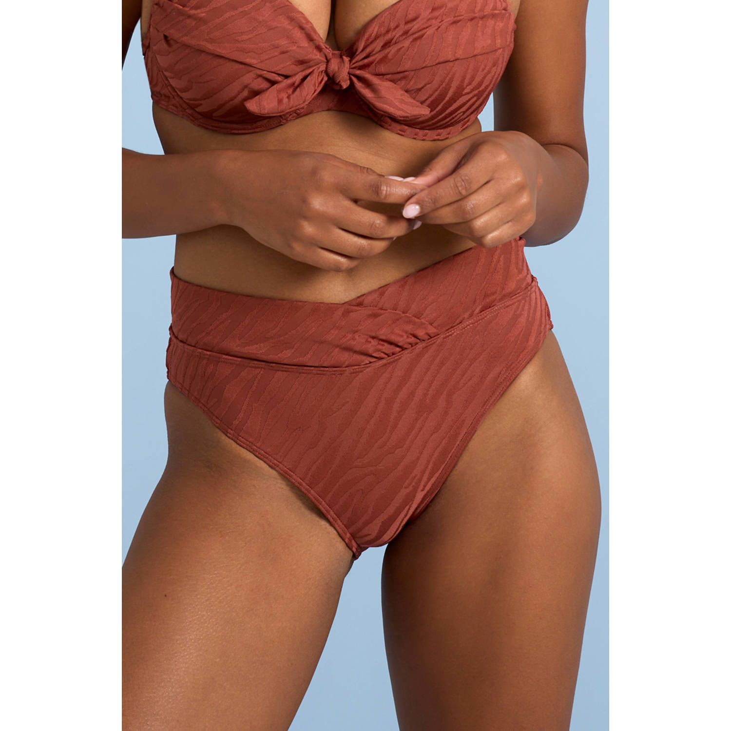BEACHWAVE high waist bikinibroekje brique