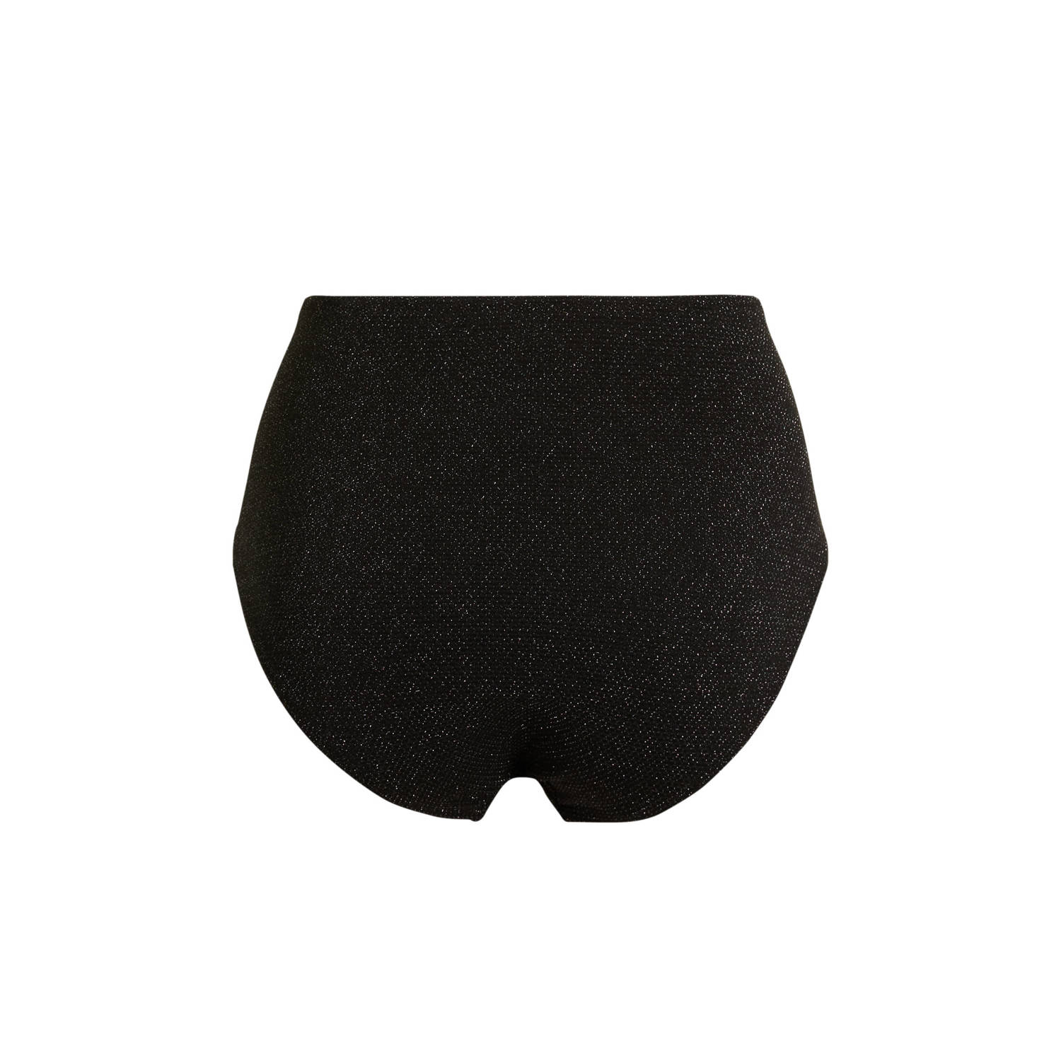 BEACHWAVE Curve high waist bikinibroekje met lurex zwart
