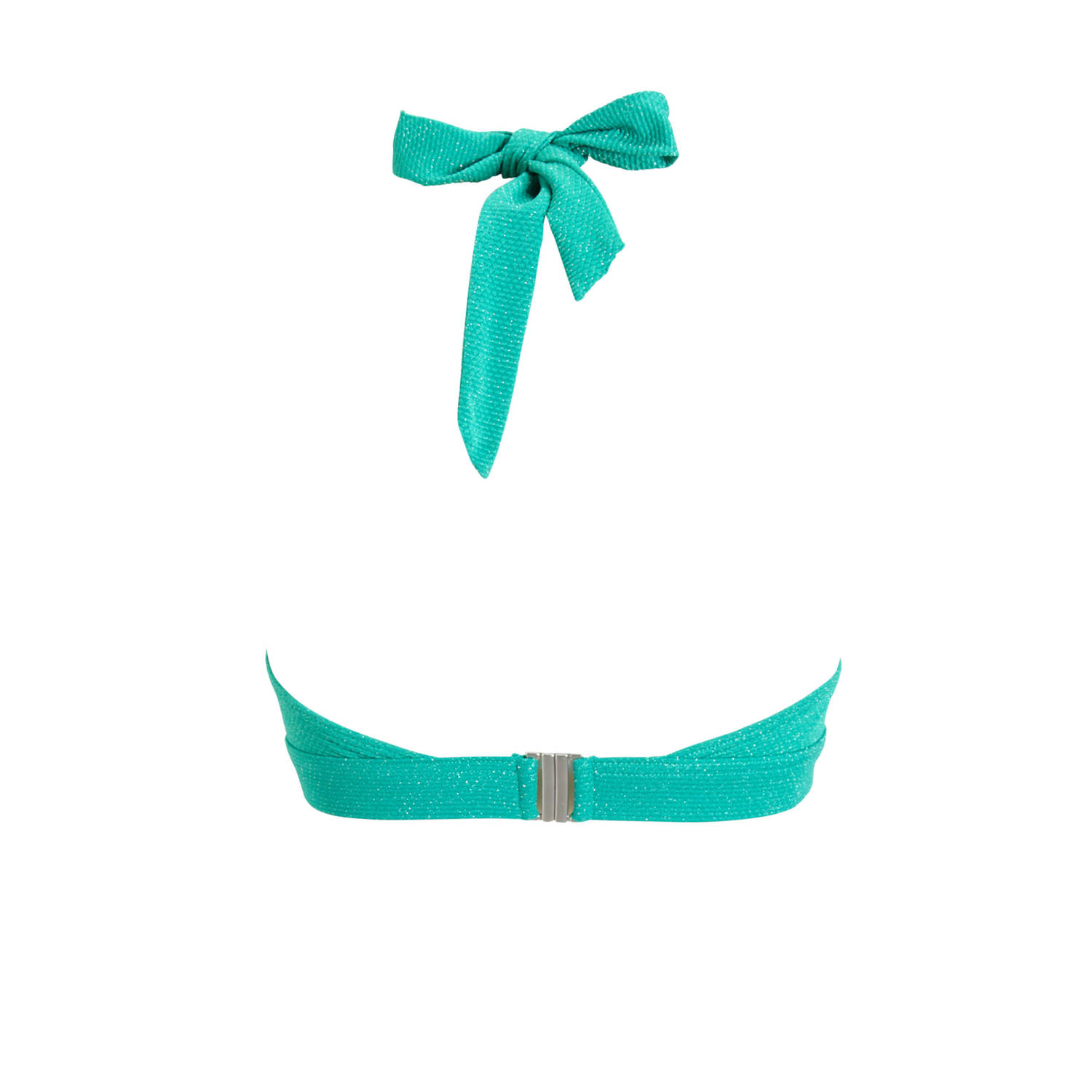 BEACHWAVE voorgevormde push-up bikinitop met lurex groen