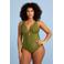 BEACHWAVE Curve corrigerend badpak met textuur groen