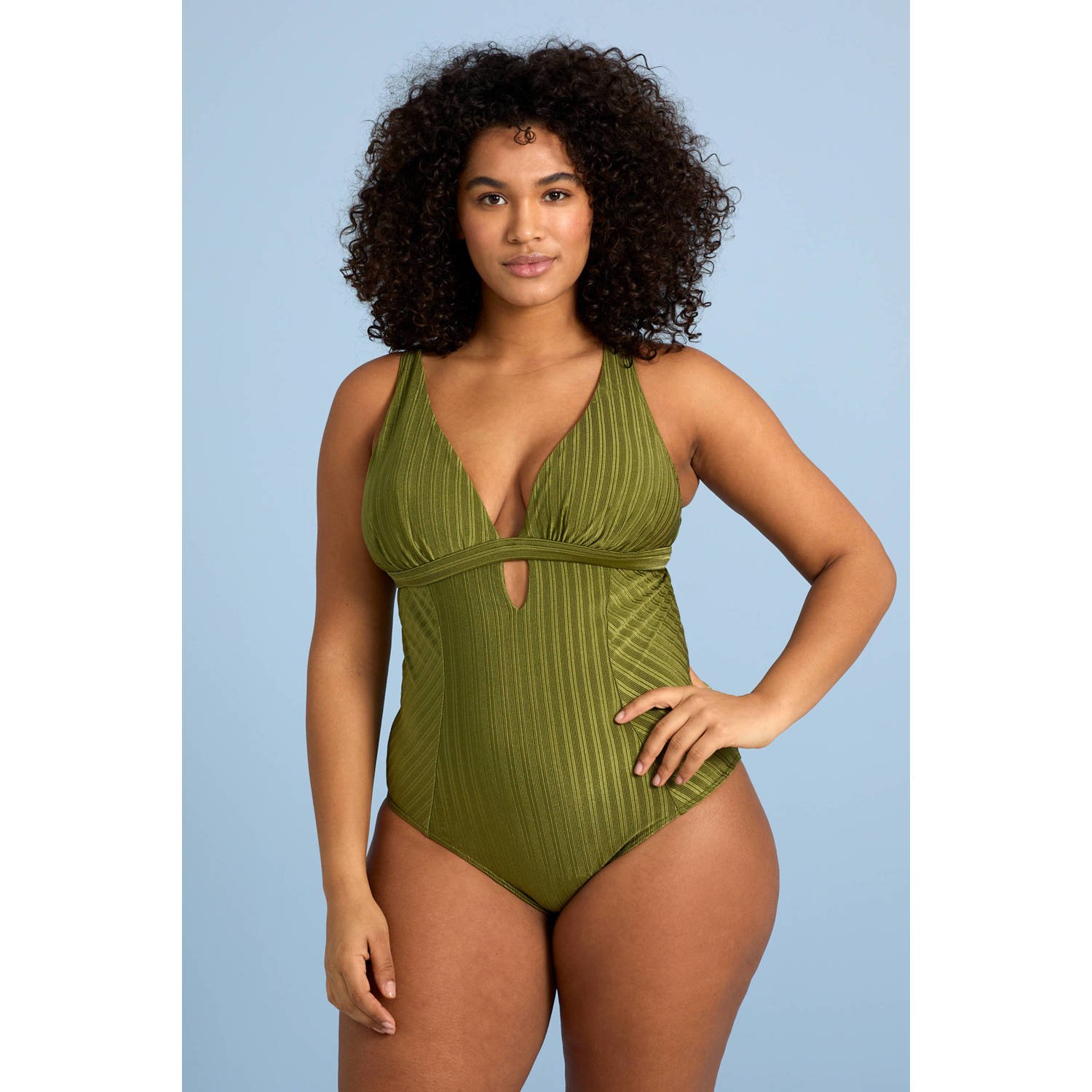 BEACHWAVE Curve corrigerend badpak groen