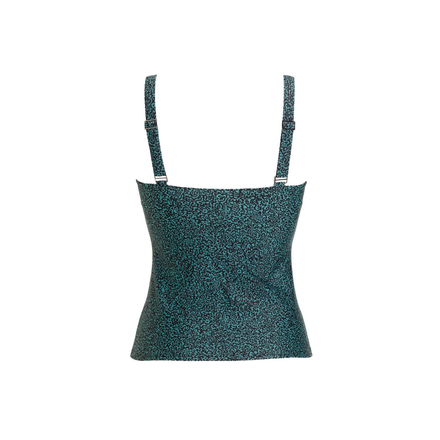 BEACHWAVE voorgevormde tankini bikinitop groen zwart