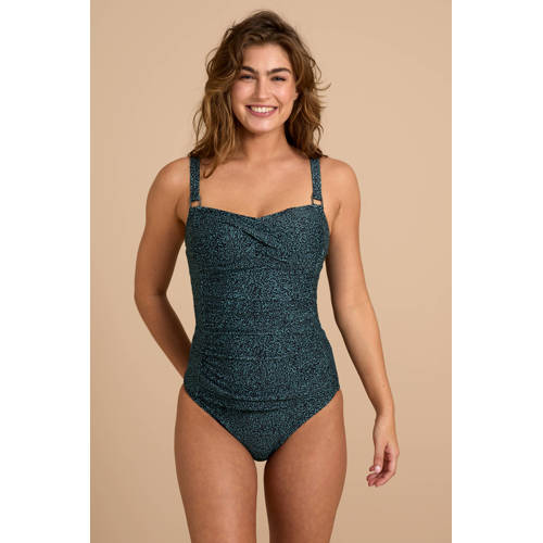 BEACHWAVE voorgevormde tankini bikinitop groen/zwart afbeelding