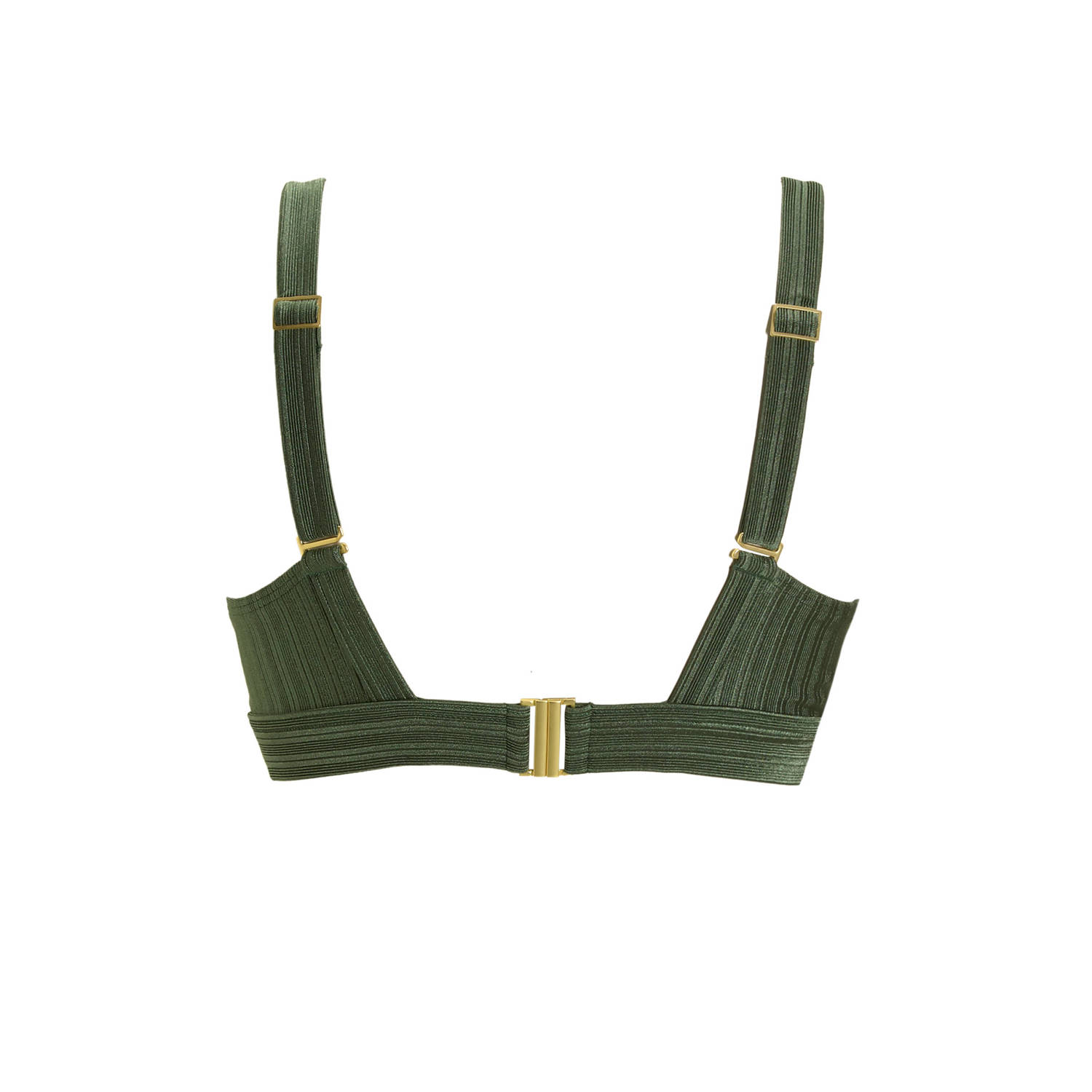 BEACHWAVE Curve voorgevormde beugel bikinitop met ribstructuur groen
